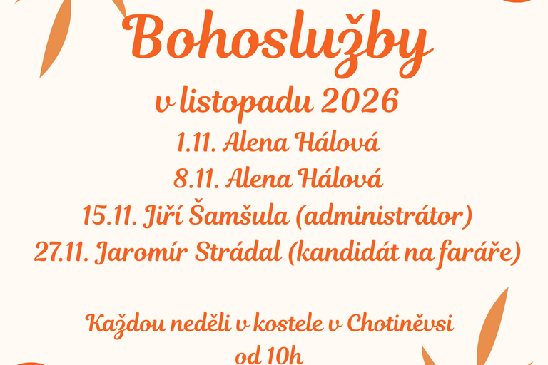 Bohoslužby v listopadu 